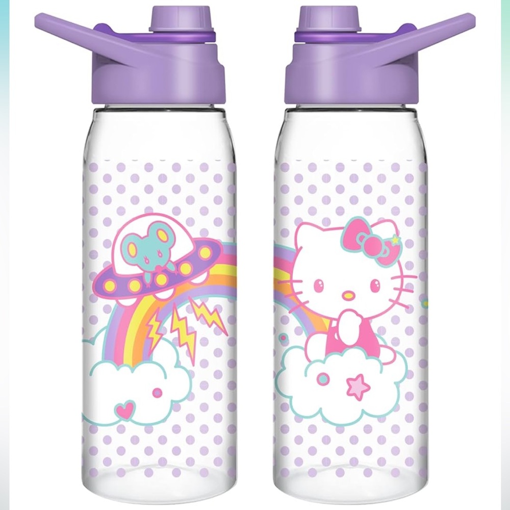 Hello Kitty Water Bottle with Purple Lid 28 oz
